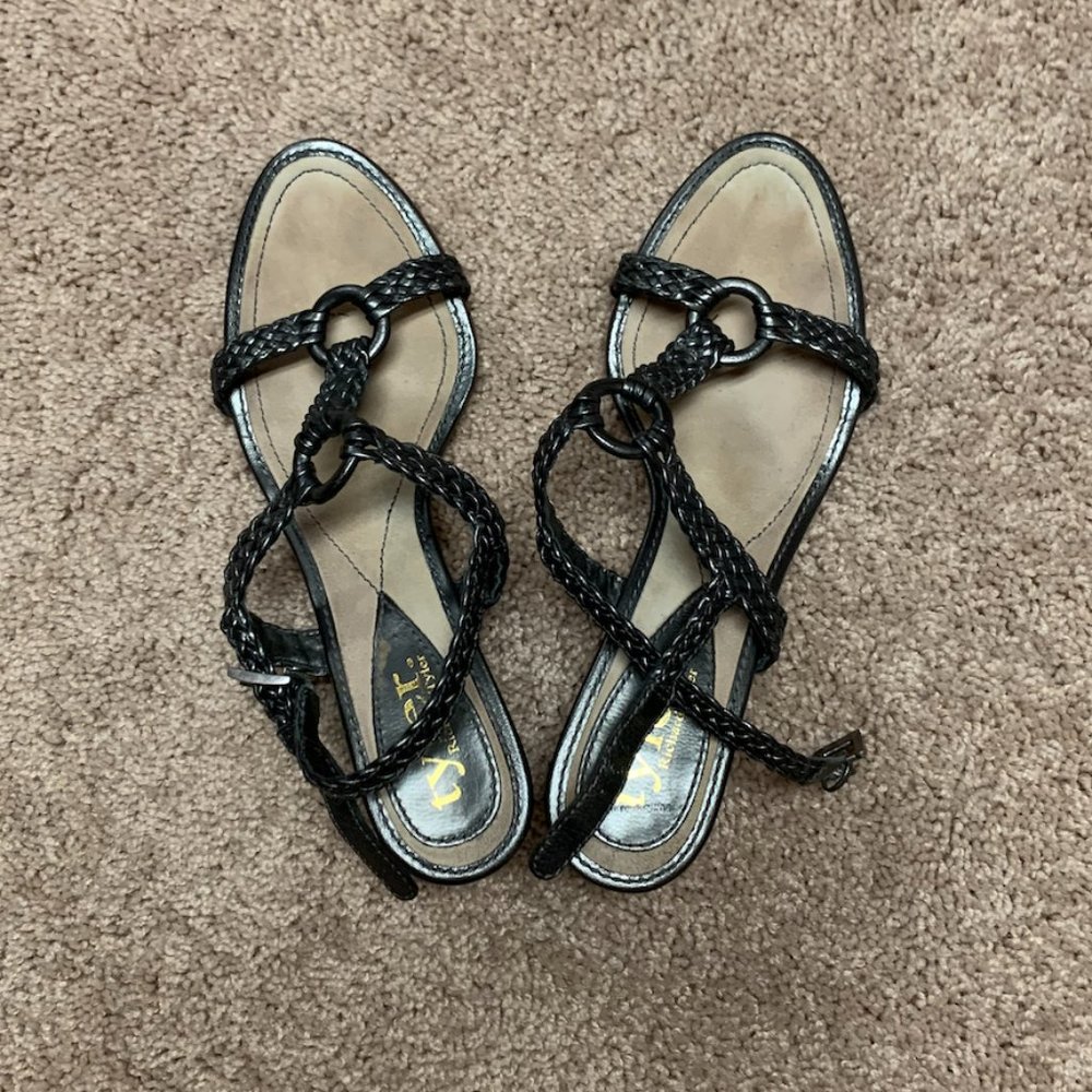 Gun Metal Gray Richard Tyler Strappy Low Heel